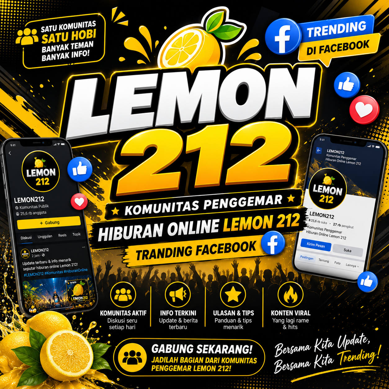 LEMON212 - Komunitas Penggemar Hiburan Online Lemon 212 Tranding Facebook